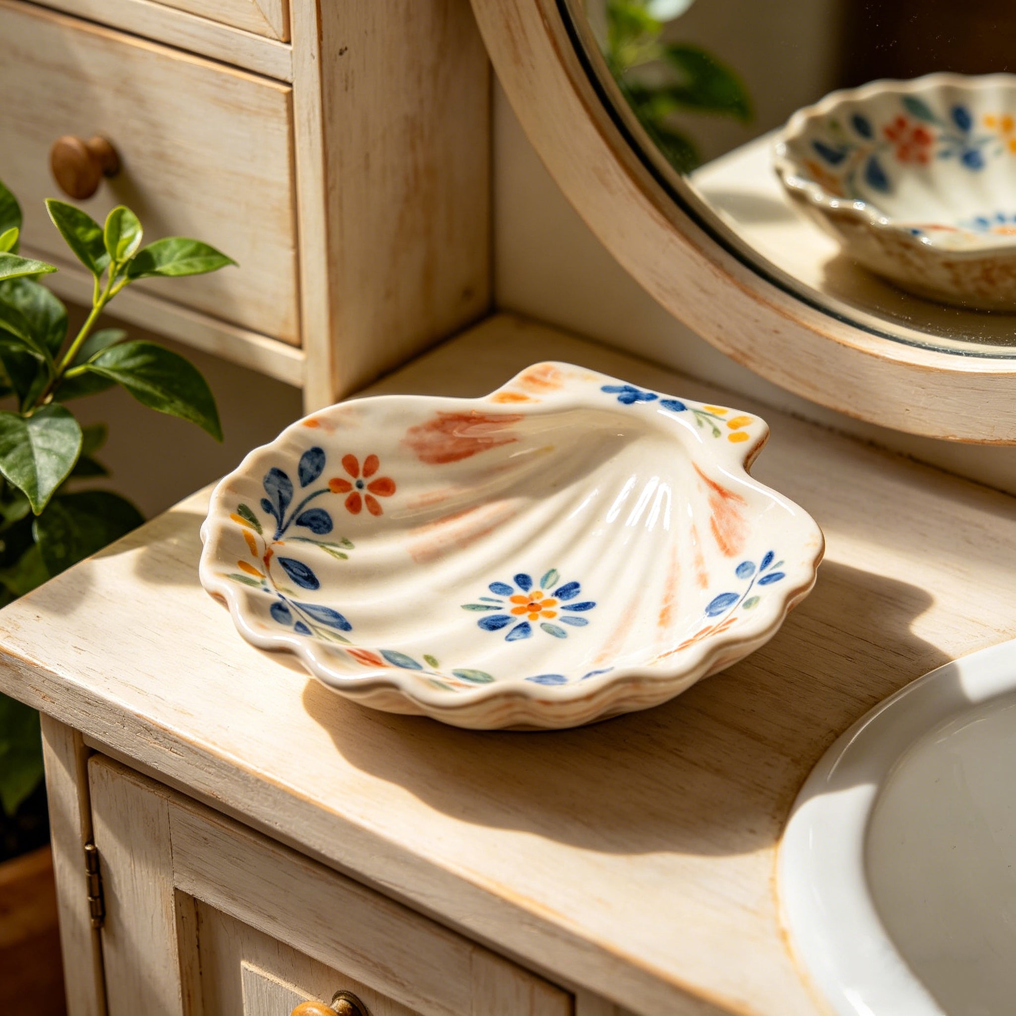 Hand-Painted Seashell Soap Dish