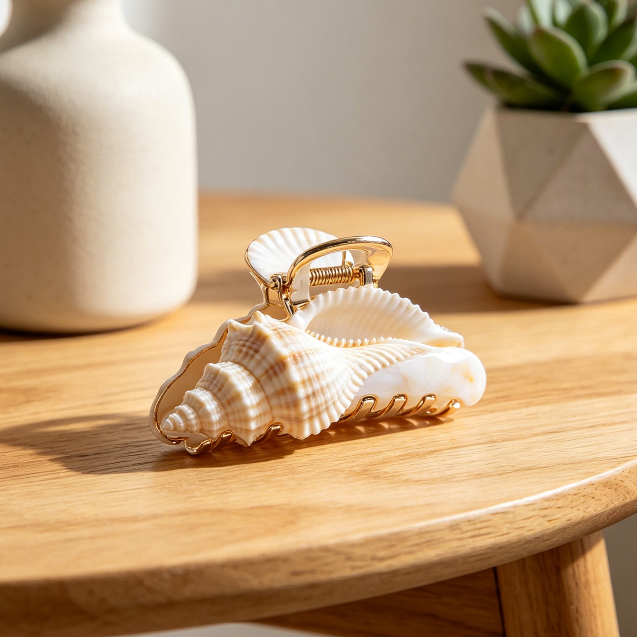 Seashell Embellished Hair Claw Clip