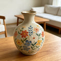 Hand-Painted Floral Ceramic Vase