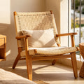Rattan & Solid Wood Accent Chair