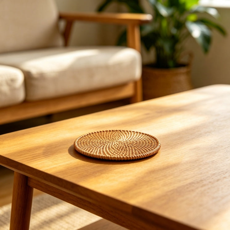 Handwoven Rattan Coaster